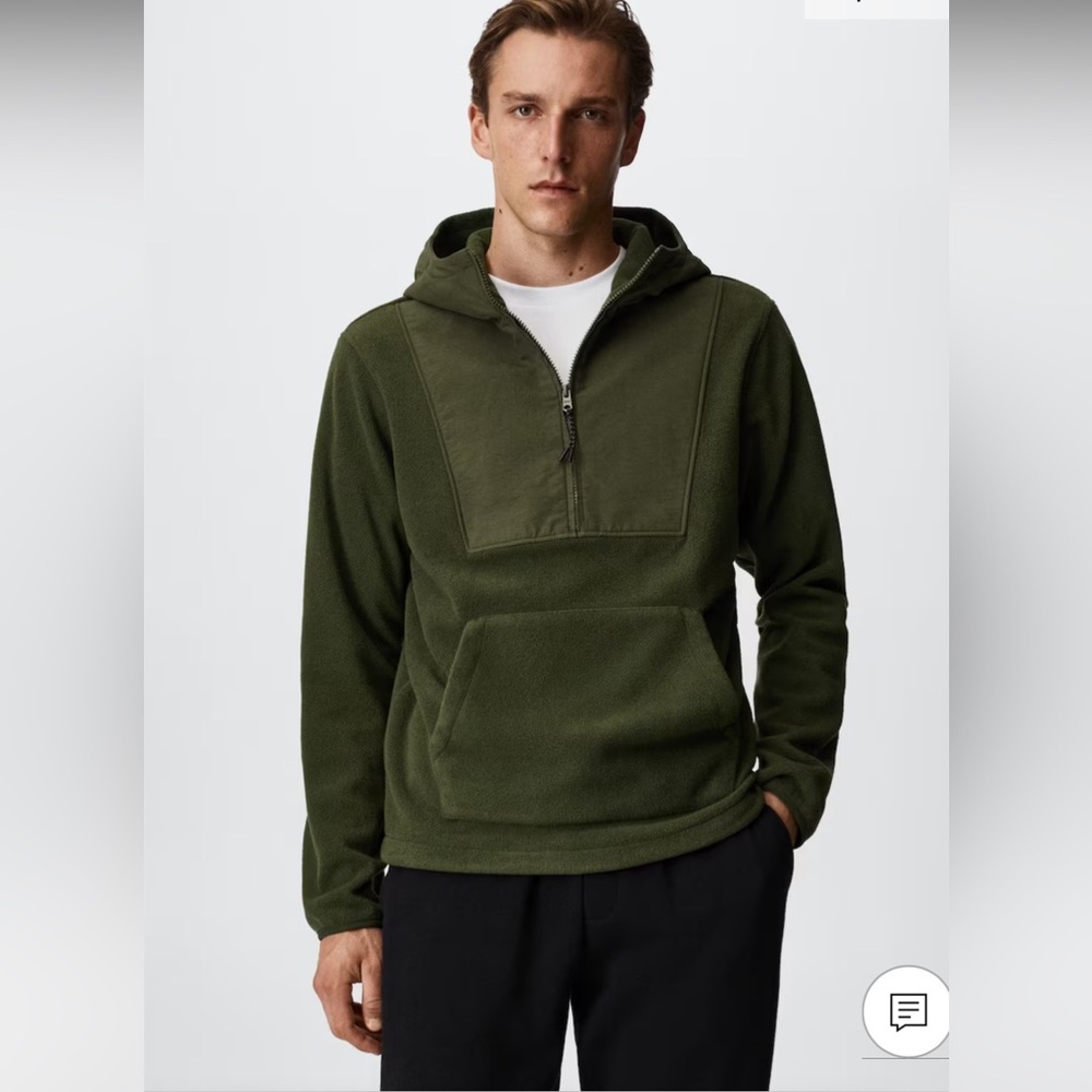 Mango Combined hooded sweatshirt - Green - Size L